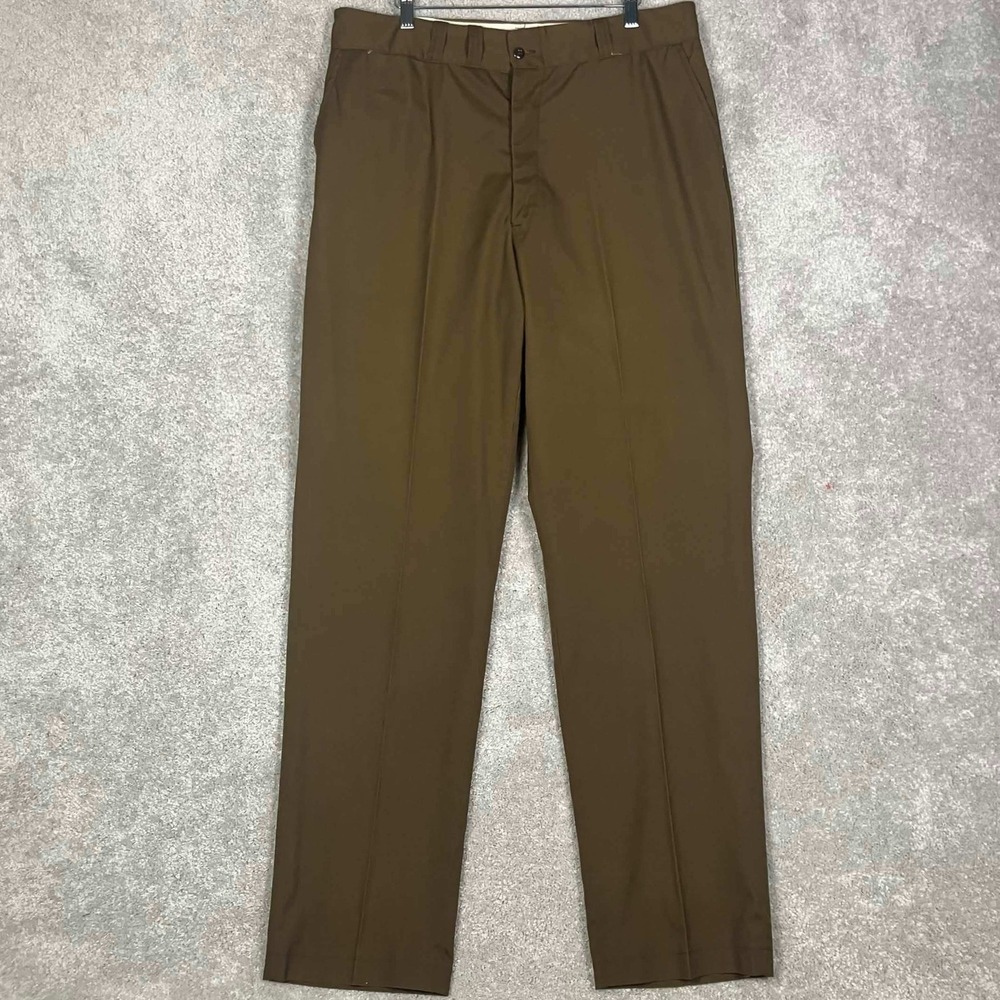 Vintage 70s Big Mac Work Pants Mens Fits 35x33 Brown Permanent Press JCPenney